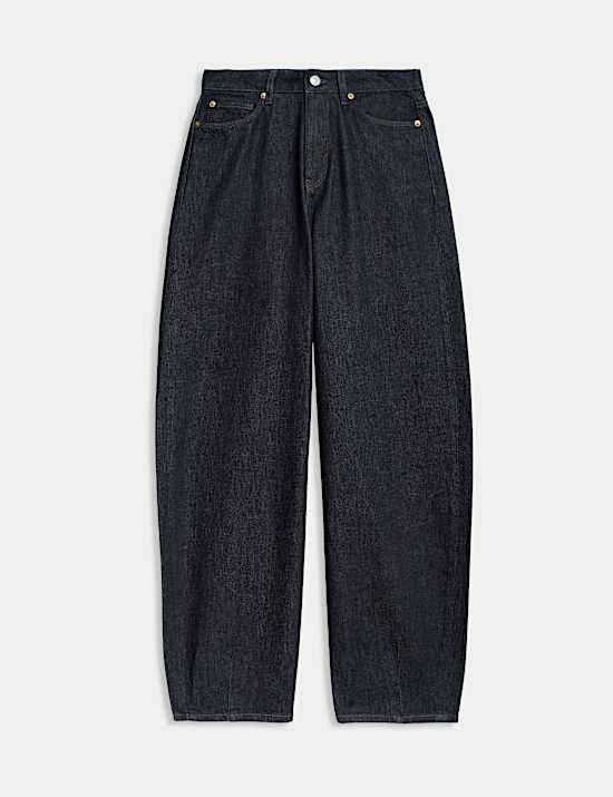 Relaxed Mid Rise Barrel Jeans
