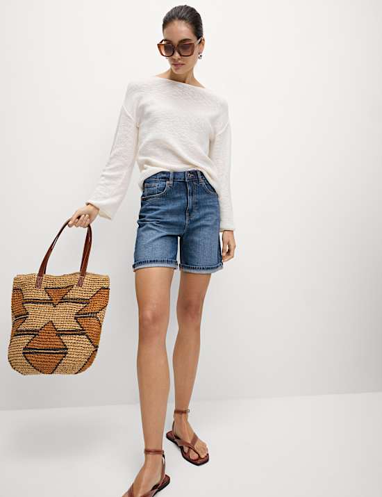 Denim korte broek in boyfriendstijl