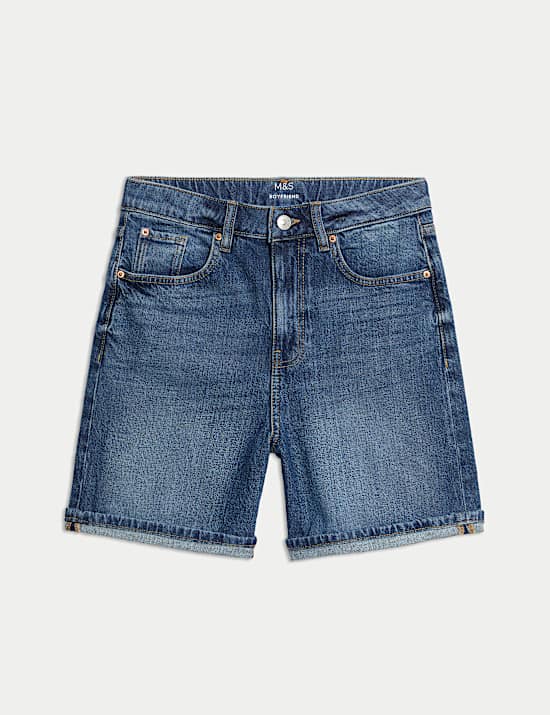 Denim korte broek in boyfriendstijl