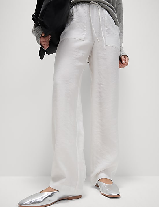 Lyocell Rich Straight Leg Trousers