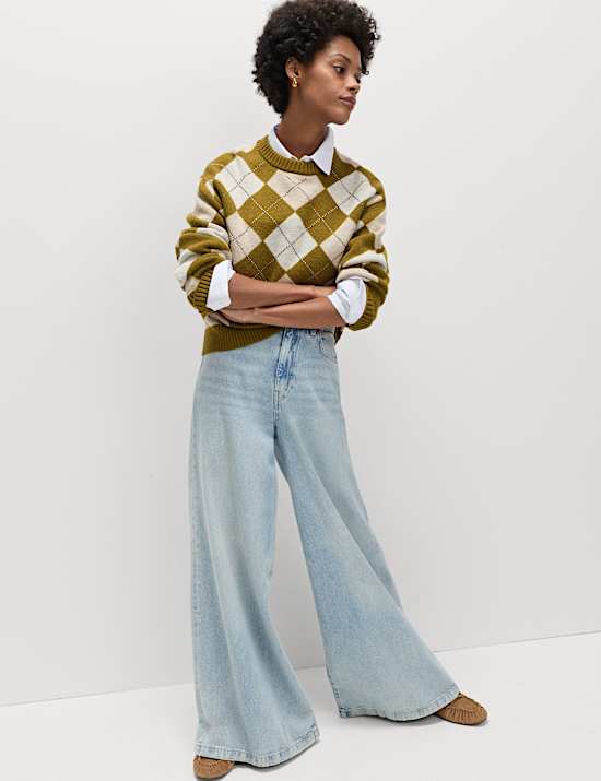 Lyocell™ Blend Wide Palazzo Leg Jeans