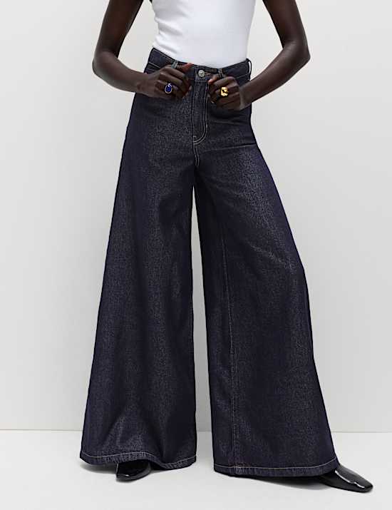 Lyocell™ Blend Wide Palazzo Leg Jeans