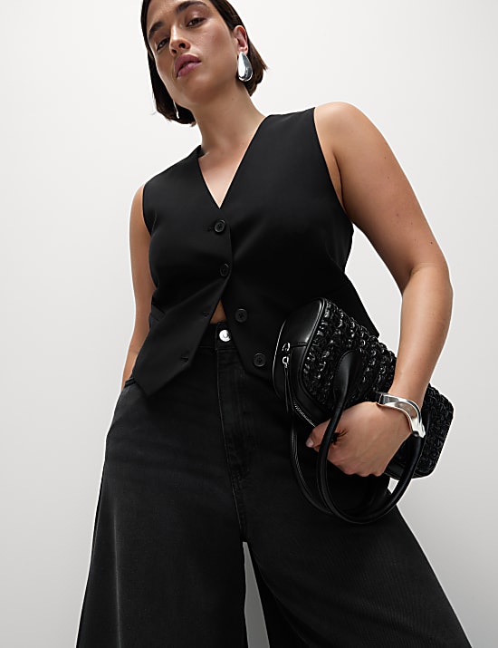 Lyocell Blend Wide Palazzo Leg Jeans