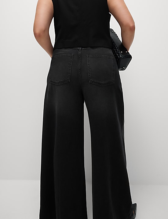 Lyocell Blend Wide Palazzo Leg Jeans