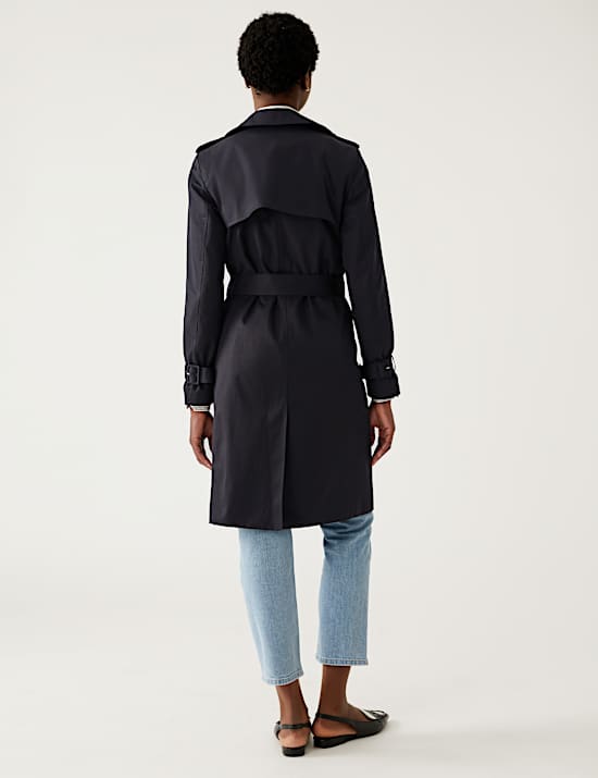 Double Breasted Trench Coat with Recycled Polyester
