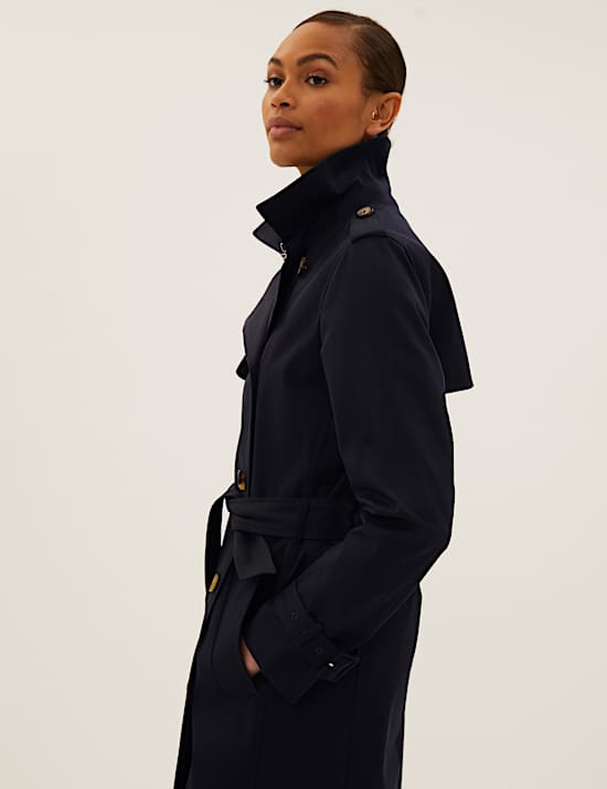 Double Breasted Trench Coat with Recycled Polyester