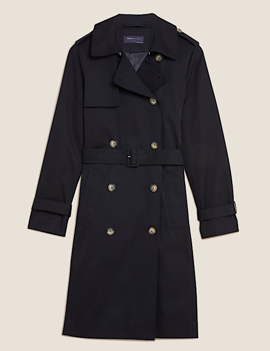 Double Breasted Trench Coat with Recycled Polyester