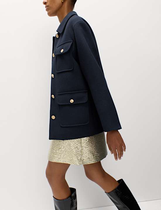 Wool Blend Utility Jacket