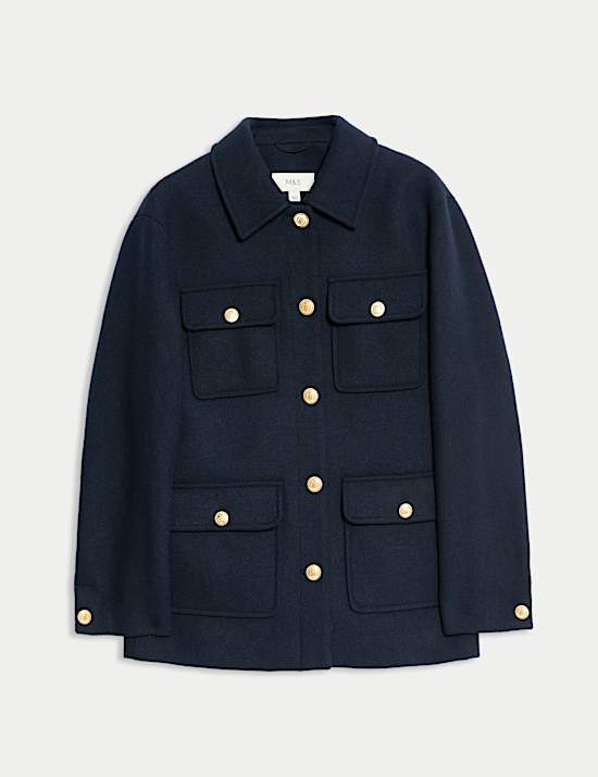 Wool Blend Utility Jacket