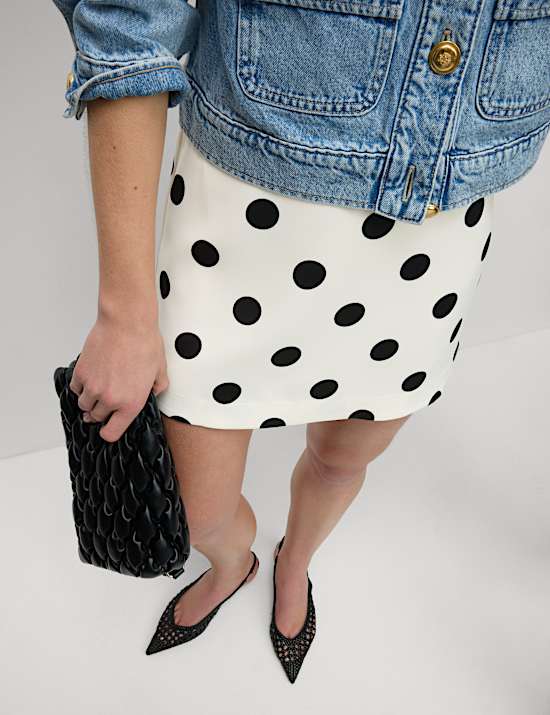 Mini-Trapezrock mit Polkadot-Print