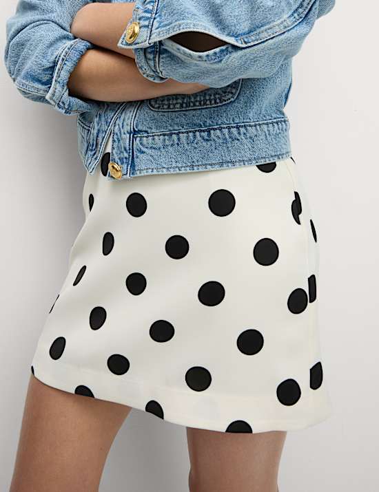 Mini-Trapezrock mit Polkadot-Print
