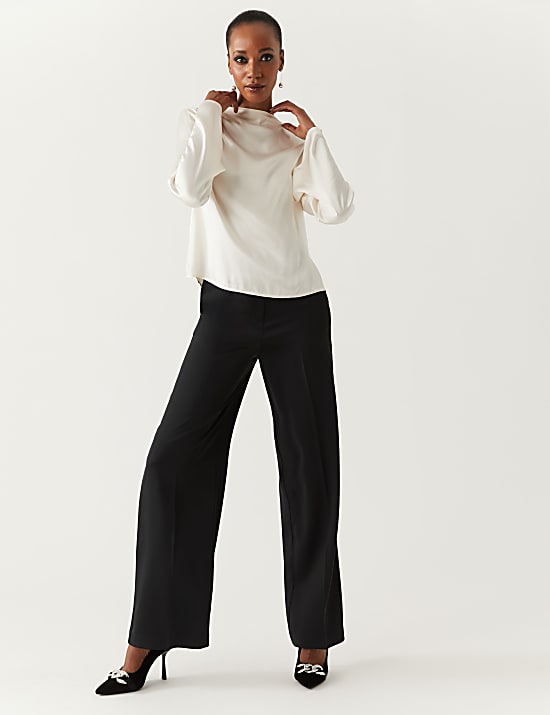 Satin Wide Leg Trousers