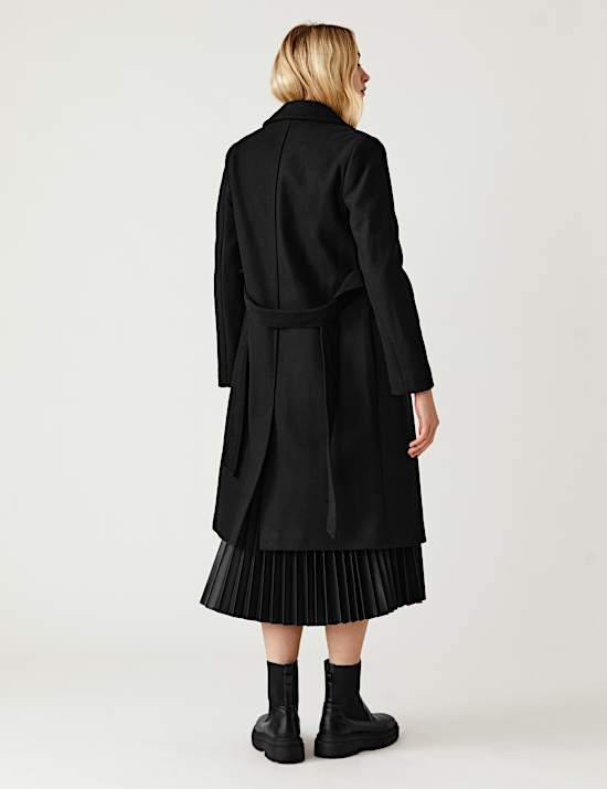 Belted Single Breasted Tailored Coat