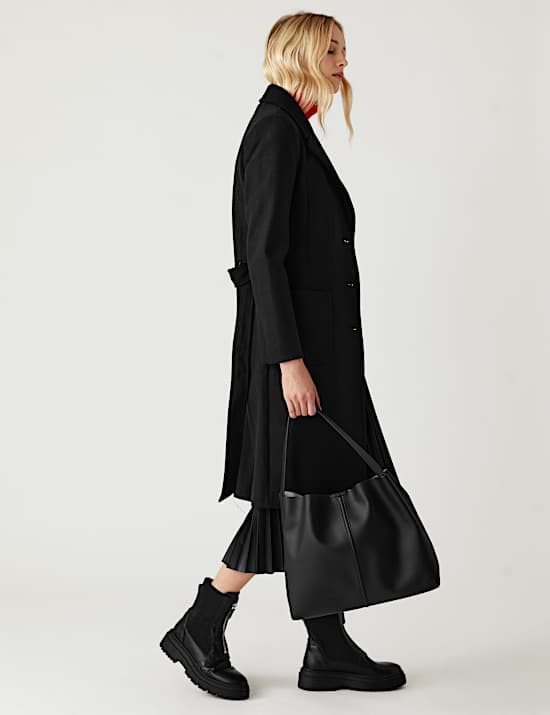 Belted Single Breasted Tailored Coat