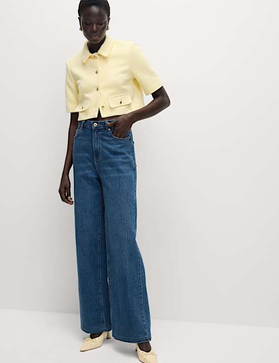 Katoenrijk kort jasje met strepen