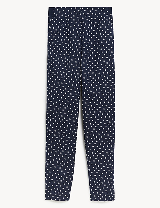 Cotton Rich Polka Dot Slim Fit Trousers