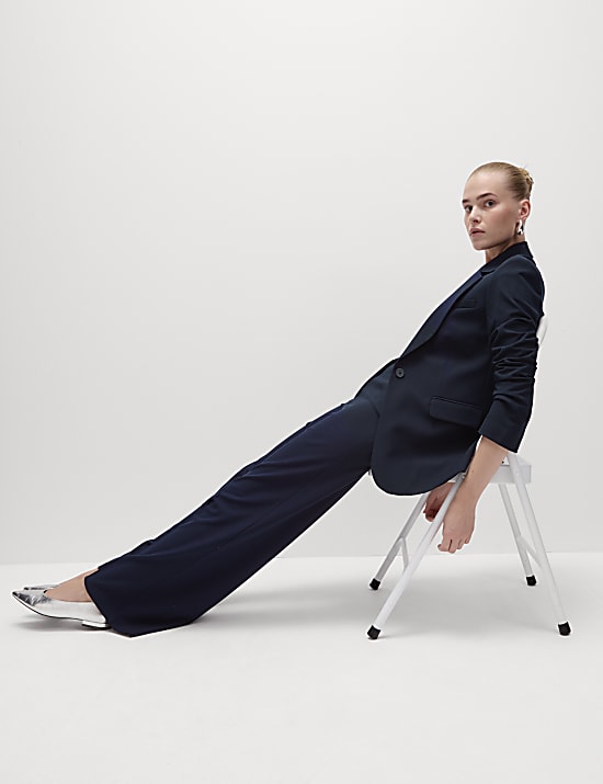 Σακάκι με μονή σειρά κουμπιών σε χαλαρή γραμμή