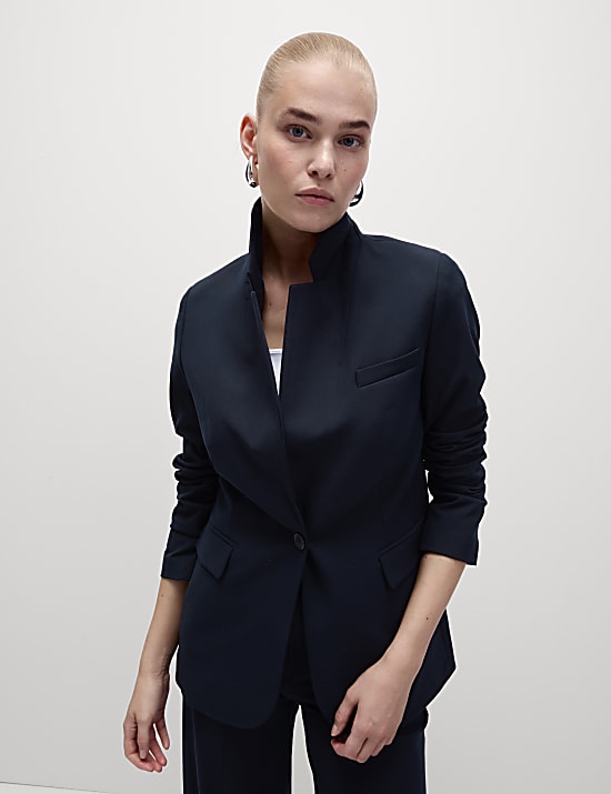 Σακάκι με μονή σειρά κουμπιών σε χαλαρή γραμμή