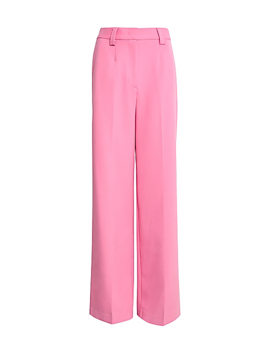 Crepe Tab Detail Wide Leg Trousers