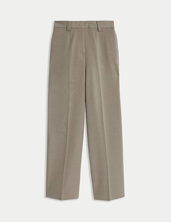Crepe Tab Detail Wide Leg Trousers