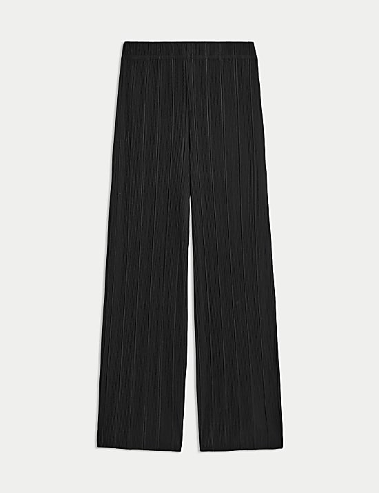 Pantalon plissé coupe large en jersey