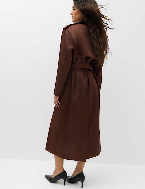 Satin Belted Trench Coat
