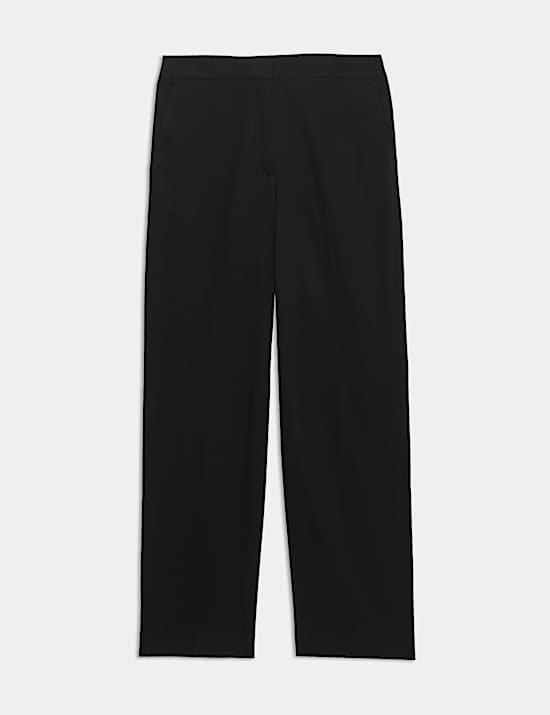 Cotton Rich Straight Leg Ankle Grazer Trousers