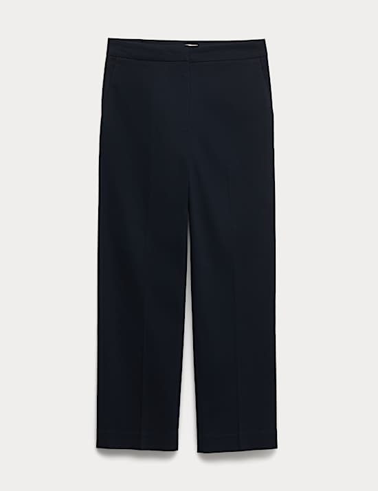 Cotton Rich Straight Leg Ankle Grazer Trousers