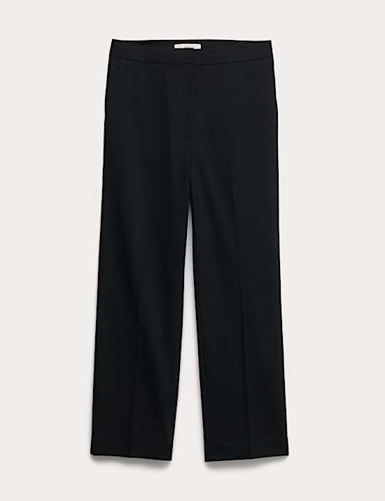 Cotton Rich Straight Leg Ankle Grazer Trousers
