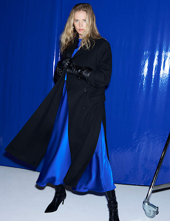 Double Breasted Longline Overcoat