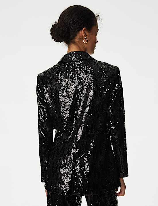 Tailored Sequin Single Breasted Blazer
