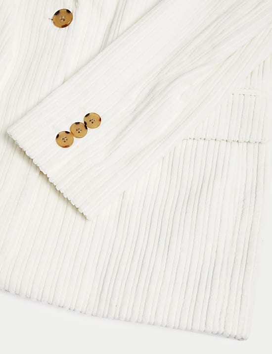 Cord Relaxed Textured Single Breasted Blazer