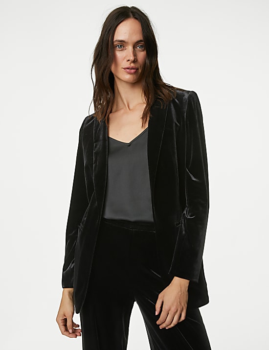 Velvet Relaxed Single Breasted Blazer
