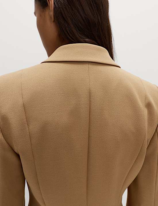 Twill Tailored Cinched Waist Blazer