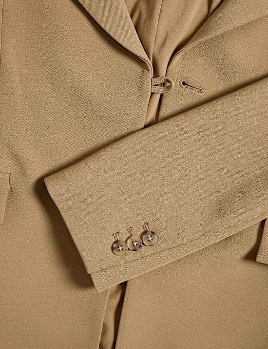 Twill Tailored Cinched Waist Blazer