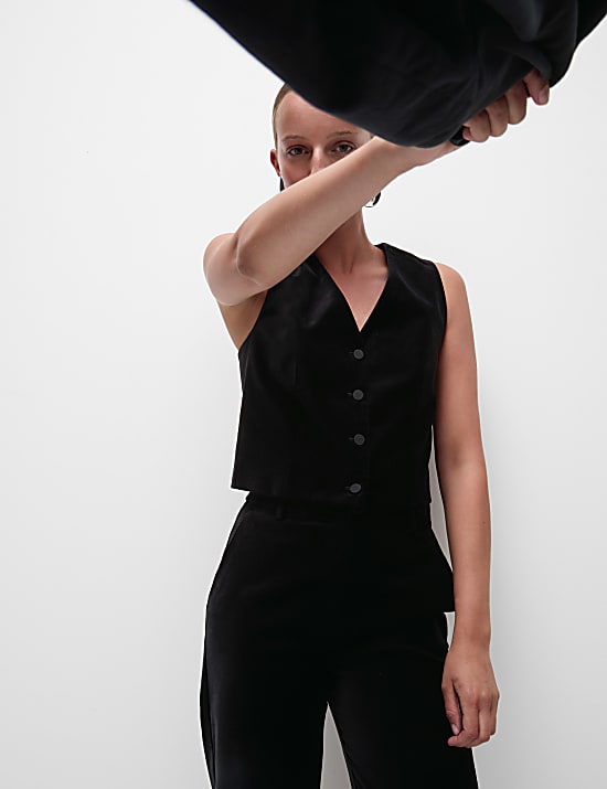 Katoenrijk, getailleerd gilet