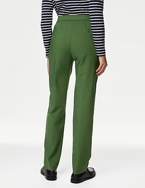 Cotton Blend Slim Fit Ankle Grazer Trousers