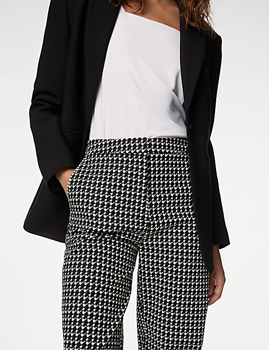 Cotton Rich Slim Fit Ankle Grazer Trousers