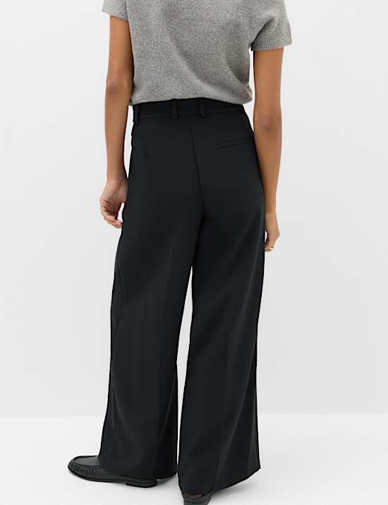 Single Pleat Wide Leg Trousers