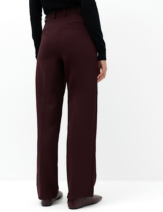 Woven Straight Leg Trousers with Stretch