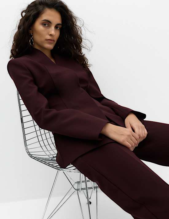 Woven Straight Leg Trousers with Stretch