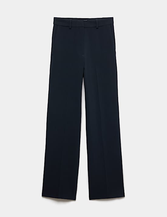 Woven Straight Leg Trousers with Stretch
