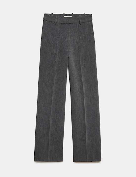 Woven Straight Leg Trousers with Stretch