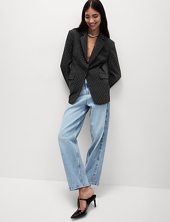 Ontspannen blazer met versiering