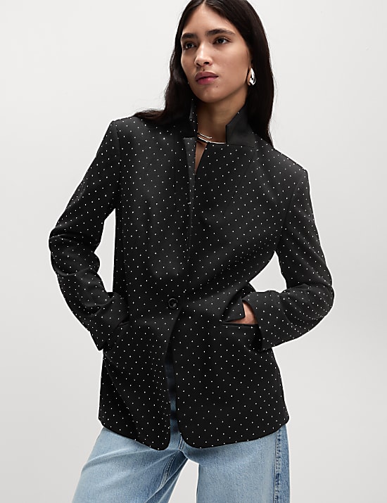 Ontspannen blazer met versiering