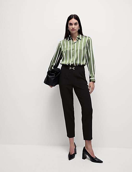 Buckle Detail Straight Leg Trousers NEUTRAL Trousers M S CZ