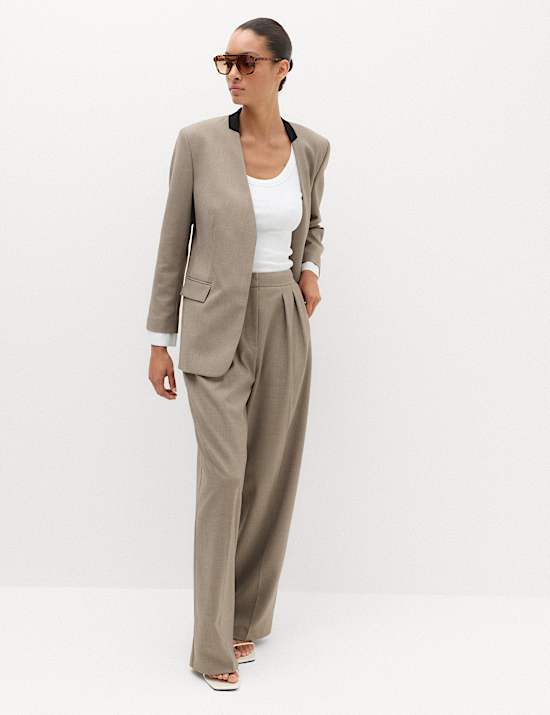 Collarless Relaxed Blazer