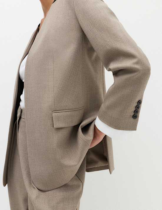 Collarless Relaxed Blazer