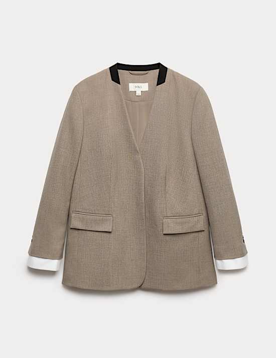 Collarless Relaxed Blazer