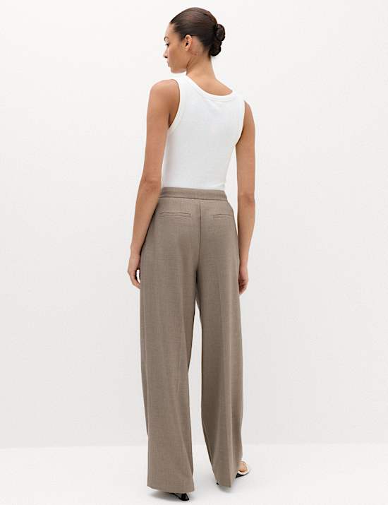 Pleated Wide Leg Trousers